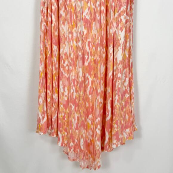 Soma Weekend Women's Ikat Soft Jersey Knit Midi Dress Large Orange Belted - Picture 9 of 13